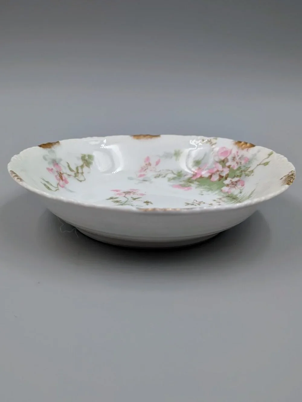 Set of 4 Antique Theodore Haviland Limoges Berry Bowls - Pink Floral Pattern